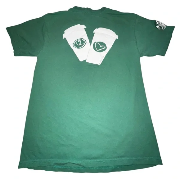 Starbucks Good Things Are Happening Earth Day Green Employee Issued T-Shirt S - Picture 4 of 6